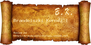 Brandeiszki Kornél névjegykártya